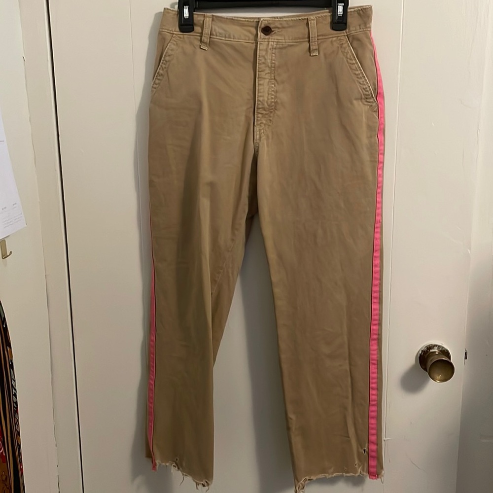Abercrombie & Fitch destressed hem khakis. EUC!